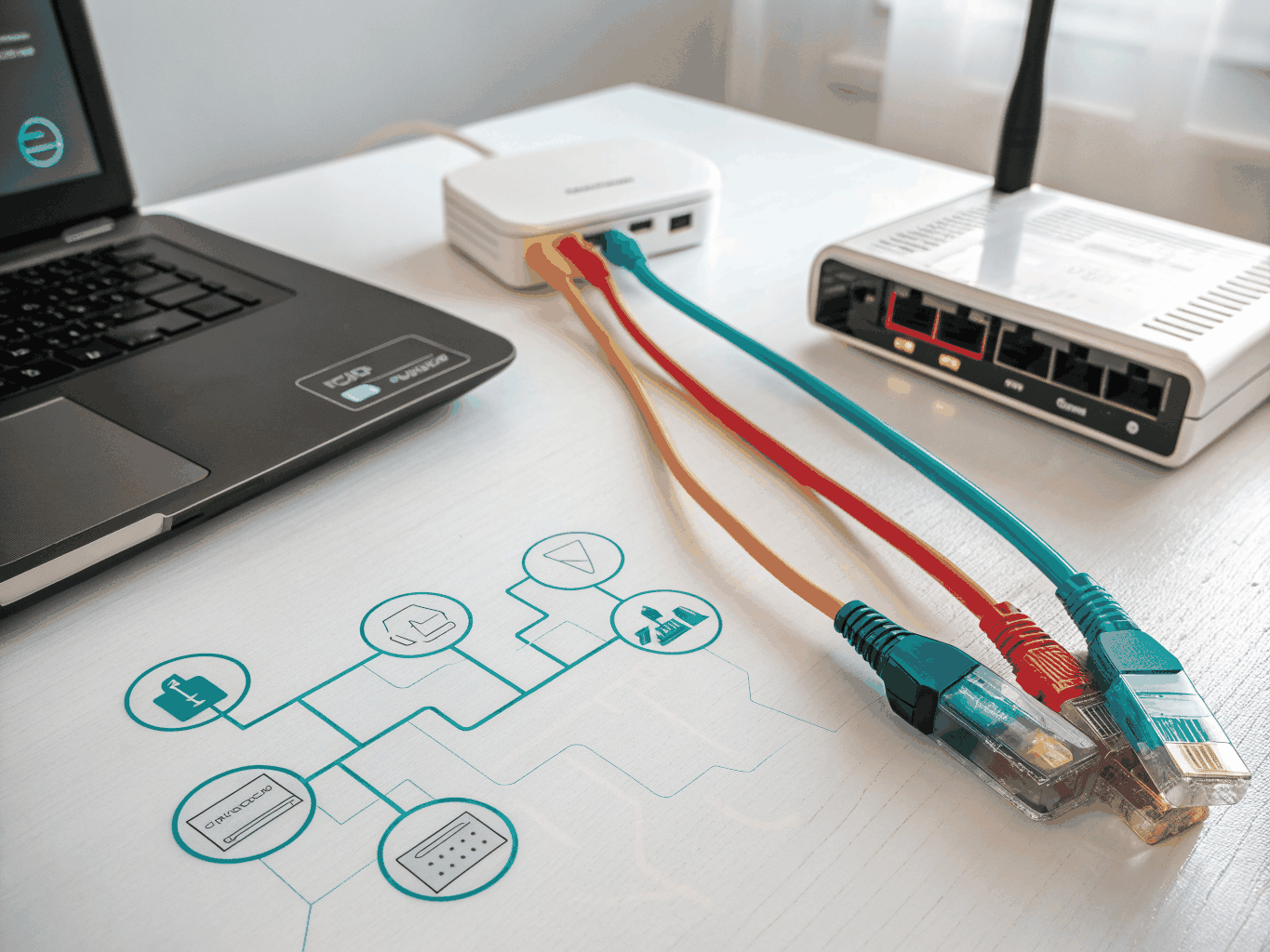 Cinematic visualization of integrated AI workflow systems and automation nodes